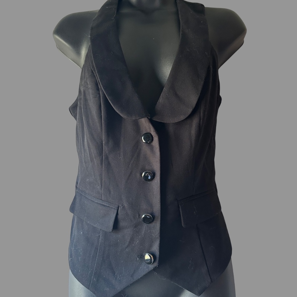Maurices Black Button-Front Vest – NWT – Size Small